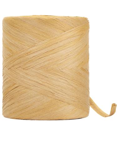 HRX Package Raffia Paper Craft Ribbon 218 Yards by 1/4 inch Width Kraft Matte Paper Ribbon  for Christmas Gifts Craft DIY Supply Wrapping Hanging Tags (Kraft) brown