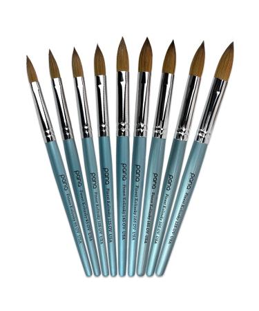 PANA Pure Kolinsky Hair Acrylic Nail Brush - Size 8 Teal Wood Handle - Buy Online on SooperMarket.com