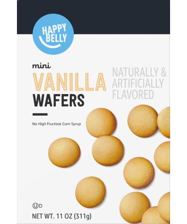 Amazon Brand - Happy Belly Mini Vanilla Wafers, 11 Ounce