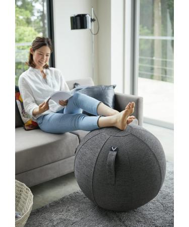 Vivora Luno Exercise Ball Chair  Chenille for Home Offices  Balance Training  Yoga Ball Max Charcoal - Buy Online on SooperMarket.com