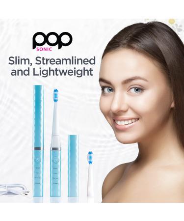 Pop Sonic USB Charge Anywhere Toothbrush (Hawaiian Blue) | Rechargeable w/40,000 Brush Strokes/Min - Long-Lasting Bristles - for Teens & Adults - Buy Online on SooperMarket.com