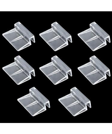 Saim 8 PCS Acrylic Aquarium Cover Clip,Clear Fish Tank Glass Cover Clip Support Holder,Universal Lid Clips for Rimless Aquariums (6mm,8mm,10mm,12mm) 6mm/0.24inch