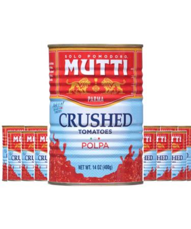 Mutti Crushed Tomatoes (Polpa), 14 oz. | 12 Pack | Italys #1 Brand of Tomatoes | Fresh Taste for Cooking | Canned Tomatoes | Vegan Friendly & Gluten Free | No Additives or Preservatives Crushed Tomatoes 14 Ounce (Pack of 12)