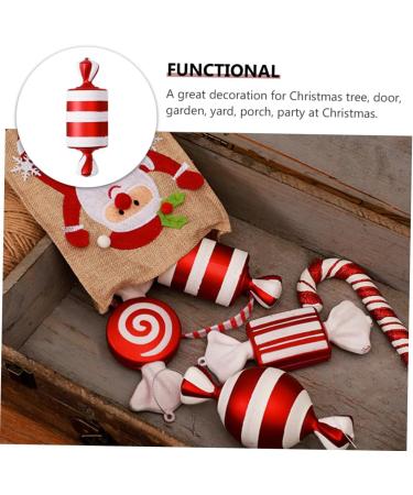 Zerodeko 1pc Christmas Candy Decoration christmas tree Cosmetics candy decorate Xmas Adornment outdoor christmas decorations decor Ornament pendant pvc set red Christmas household Red 15X6X6CM - Buy Online on SooperMarket.com