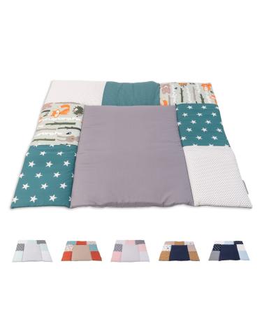 ULLENBOOM wrapping 85x75 cm forest animals petrol (made in EU) - diaper pad and suitable for on the go.