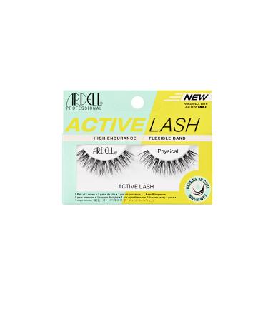 Ardell Active Lash Physical False Eyelashes Water Resistant Light Volume Medium Length Vegan Friendly 1 Pair (1 Count)