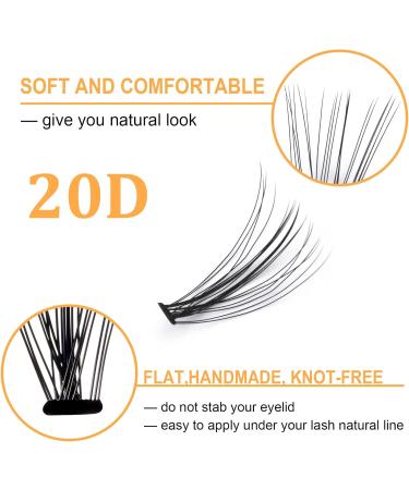 20D 0.07D 16mm Cluster Lashes - 120 Pcs Individual C D Curl B&Q LASH DIY Eyelash Extensions at Home - Individual Eyelashes - 10D to 20D - B&Q LASH - Buy Online on SooperMarket.com