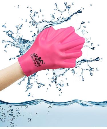 EXCEREY Silicone Webbed Swimming Gloves - Red M - Adult & Kids Water Training Gloves - Buy Online on SooperMarket.com