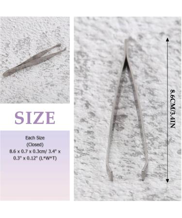 Yuuinnter Silver Tone Slanted Flat Tip Metal Hair Eyebrow Tweezer Cosmetic Tool for Lady - Buy Online on SooperMarket.com