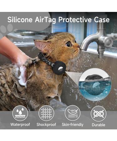 JARDILIFE 2-Pack Airtag Cat Collar Refective Collar for Cat with Safety Buckle and Waterproof Air Tag Holder Cat Airtag Collar Compatible with Apple Airtag for Kittens and Puppies-Black&Black - Buy Online on SooperMarket.com
