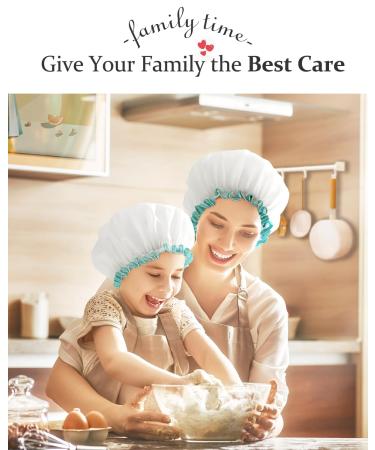 Mikimini Waterproof Shower Cap for Women & Girls - Reusable Washable Cute & Soft - Medium White (1 Pack) - Buy Online on SooperMarket.com