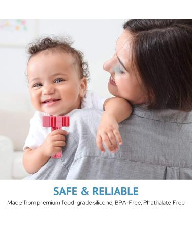 Nearbyme 2 Pack Silicone Sensory Chew Sticks for Autistic ADHD Baby Nursing - Pink Purple - Buy Online on SooperMarket.com