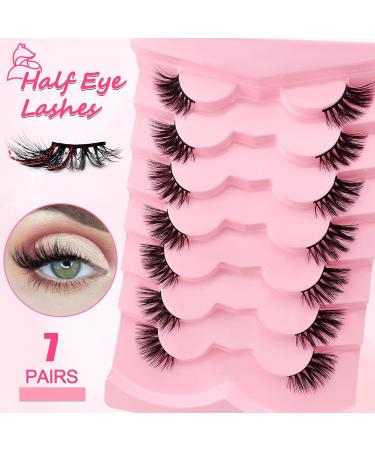 7 Pairs of Half Eyelashes Cat Eye 12 mm Short Cat's Eye Artificial Eyelashes Natural Look 1/2 Corner False Eyelashes Set 3/4 Corner Eyelashes Reusable Lightweight Makeup Eyelashes (1-33) 7P-HF-1-33 - Buy Online on SooperMarket.com