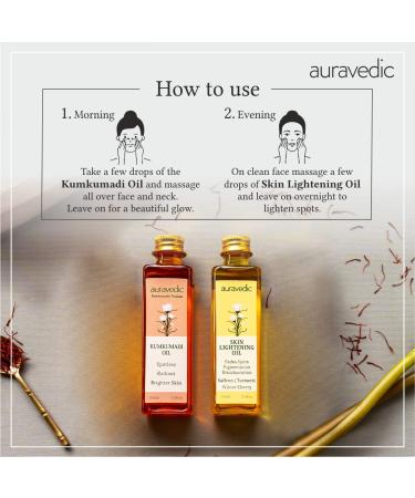 AURAVEDIC Skin Lightening & Kumkumadi Oil 100ml Duo for Radiant Skin - Buy Online on SooperMarket.com