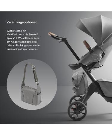 Stokke Xplory X Wrap Pocket - Versatile Shoulder Bag & Backpack with UPF 50+ Water-Repellent Easy to Clean - Modern Gray - Buy Online on SooperMarket.com