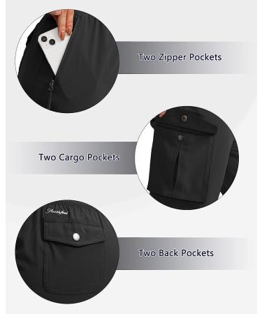 Soothfeel Women's Cargo Capris Pants - Lightweight Quick Dry Summer Pants | 6 Pockets, Ideal for Travel & Hiking | Casual Black X-Large - Buy Online on SooperMarket.com
