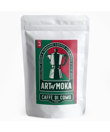 Art Of Moka Strong Moka Ground Coffee - Medium Roast - For Italian Moka Stovetop Pot Coffee Makers Caffe di Como - Strength 3-227g Medium Roast 227 g (Pack of 1)
