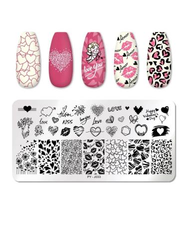 Valentine's Day Nail Art Stamp Plate Series Nail Stamping Plates Stencil Stainless Steel Nail Art Diy Decoration Tool