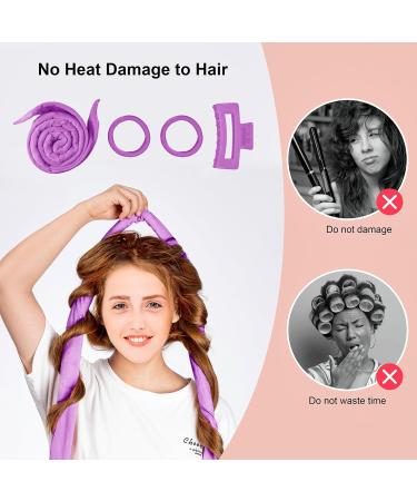 CORATED Velvet Heatless Curling Rod Headband Set - No Heat Hair Curlers for Long Hair (Purple) - Buy Online on SooperMarket.com