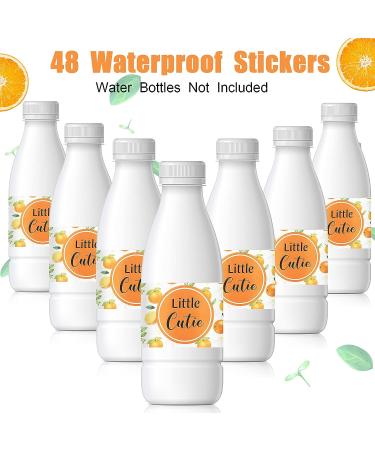 48 Pieces Little Cutie Baby Shower Water Bottle Labels - Waterproof Oranges Bottle Wrappers for Unisex Baby Shower Favors - Buy Online on SooperMarket.com