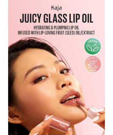 Kaja Juicy Glass Lip Plumping Oil - Hydrating Vegan Lip Gloss with Vitamin Tree Fruit Oil for a Plumped Lightweight Finish | 05 Plum Paloma | Cruelty-Free - Buy Online on SooperMarket.com