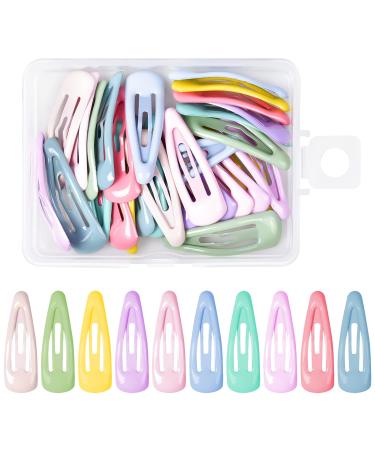 Jinlaili 30 Pcs Baby Snap Hair Clips 3cm Metal Snap Hair Clips Kids Mini Barrette Hair Clips Candy Color Small Hair Clips Baby Girl Hairpin Hair Accessories for Toddlers Baby Girls Colorful