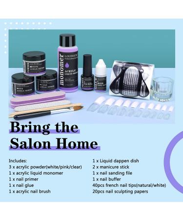 Professional Acrylic Nail Kit for Beginners - Complete Starter Set with Primer, Tips, Glue, and Brush - Size A - Buy Online on SooperMarket.com