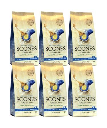 English Scone Mix, Original Flavor by Sticky Fingers Bakeries – Easy to Make English Scones Fresh Baked, Makes 12 Scones (6pk) 1 Pound (Pack of 6)