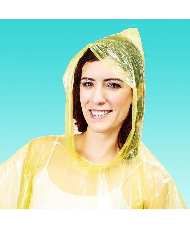 Juvale 20-Pack Disposable Clear Rain Ponchos for Adults - Individually Wrapped Emergency Raincoats in Red, Yellow, Blue, Clear, Green - Buy Online on SooperMarket.com