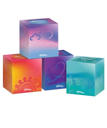 Kleenex facial tissue boxes for daily use 3-ply Collection Cubes 12 x 48 tissues