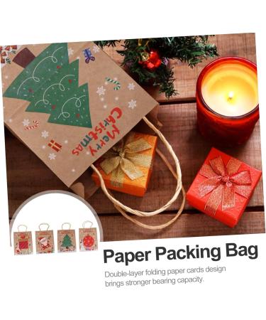 KOMBIUDA Xmas Treat Bags 1 Set 12 Pcs Christmas Tote Bag Candy Bags Wrapping Bags Packing Bag Paper Bag Kraft Paper 27X21X11CM Assorted Color - Buy Online on SooperMarket.com