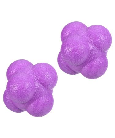 PATIKIL Bounce Reaction Balls Coordination Training Ball Agility Trainer TPR High Difficulty for Speed Reflex Purple