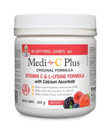 Preferred Nutrition Medi C Plus Lysine Berry with Calcium Powder Vitamin C & L - Lysine Formula - 300g C