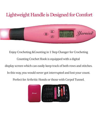 Yarniss Light Up Crochet Hooks Set - 17 Sizes with Stitch & Row Counter - Buy Online on SooperMarket.com
