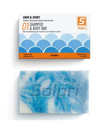 Solpri Swim Shampoo Bar for Hair & Body Unscented with Vitamin C to Remove Chlorine 4 oz