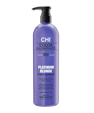 CHI Color Illuminate Shampoo Provides Balanced Color Replenishment Between Salon Services Sulfate Paraben & Cruelty-Free Platinum Blonde 25 Oz