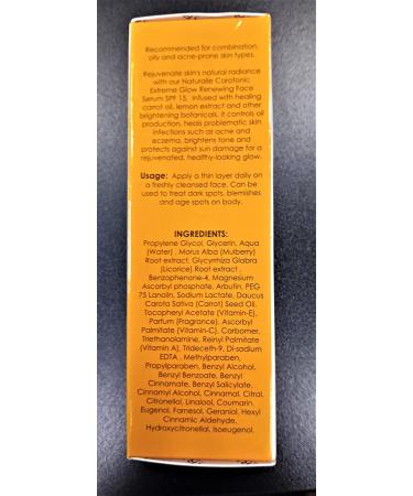 Makari Naturalle Carotonic Extreme Brightening Serum SPF15 (1.7 oz) - Brightening, Smoothing, & Healing for Oily, Acne-Prone Skin - Buy Online on SooperMarket.com