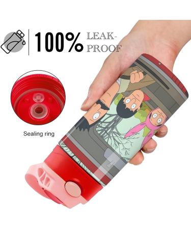 Bob's Drive Burgers Kids Water Bottle | Vacuum Insulated Stainless Steel 500ml Cup with Straw | Toddler Thermos in Pink Style - Buy Online on SooperMarket.com