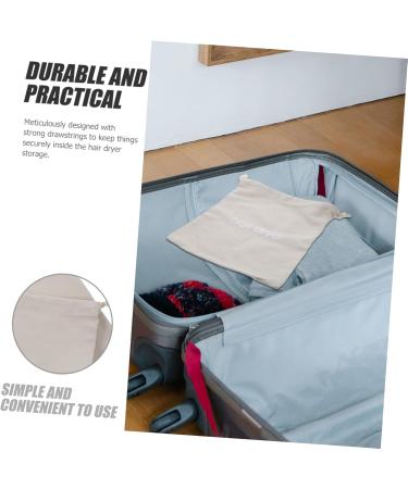 WOONEKY Hair Dryer Storage Bag Canvas Hair Dryer Organizer Bags for Travel Curling Iron Fabric Miss Modeling 33x30cm Light Grey - Buy Online on SooperMarket.com