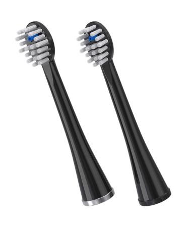 Waterpik Compact Replacement Brush Heads for Sonic-Fusion Floss Toothbrush SFRB-2EB 2 Pack Black