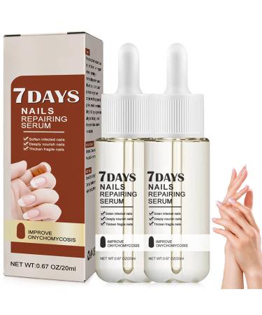 7 Days Nail Growth and Strengthening Serum Nail Serum Repair Essence  Nail Cuticle Oil Strengthener Nail Repair Solution Nail Serum for Growth and Repair for Damaged Nails(2pcs)