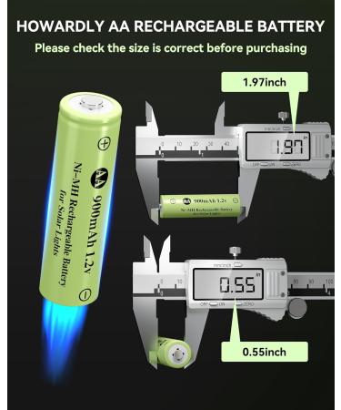 1.2V AA Ni-MH Rechargeable Batteries - 900mAh High Capacity for Solar Lights & Outdoor Use - 12 Pack - Buy Online on SooperMarket.com