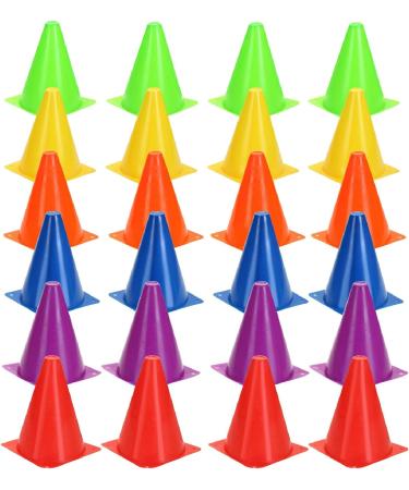 Win SPORTS Training Plastic Traffic Cones Set - 24 Pack 7 Inch Indoor Outdoor Agility Cones - Soccer Sports Equipment for Kids - Buy Online on SooperMarket.com