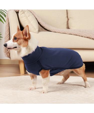 Heywean Dog Sweatshirt - Stretch Fleece Vest for Small & Medium Dogs | Winter Indoor & Outdoor Pet Clothing - Dark Blue - Buy Online on SooperMarket.com