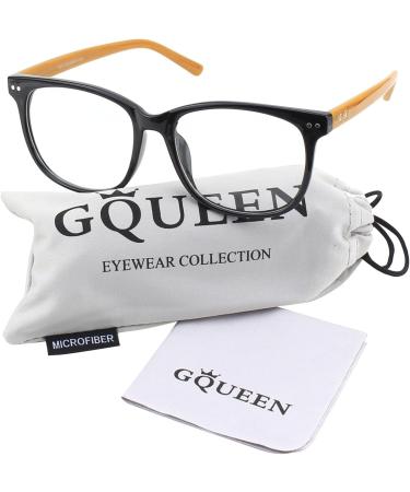 Shop GQUEEN Large Frame Horn Glasses - Stylish UV400 Fake Nerd Glasses for Men & Women - Black Brown - Buy Online on SooperMarket.com