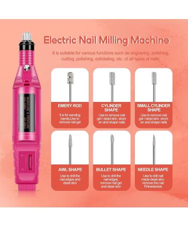Dipping Powder Nail Kit Starter with Nail Drill - 6 Color Set with Glitter and Essential Liquid, Manicure Tools Gift for Women - Buy Online on SooperMarket.com