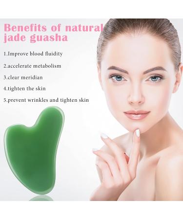 3-Piece Gua Sha Facial Tool Set | Natural Resin Stone Scraping Massage for Face & Body | Pink Dark Green Black - Buy Online on SooperMarket.com