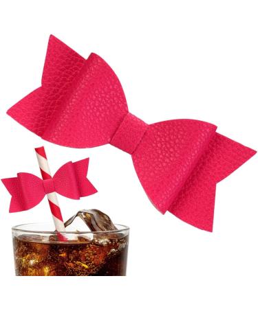 Straw Bow - Bow Cupcake Portable Straw Caps Decoration Cute Big Straw Decorations Bow s for Shakven Hot Pink - Buy Online on SooperMarket.com