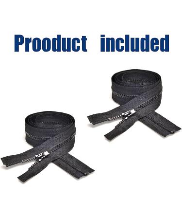 Sawoake 5/8 Inch Separating Jacket Zippers - 2PCS Black Molded Plastic Zipper Bulk for Coats, DIY Sewing Tools - Garment, Bags, Home Textile - Buy Online on SooperMarket.com