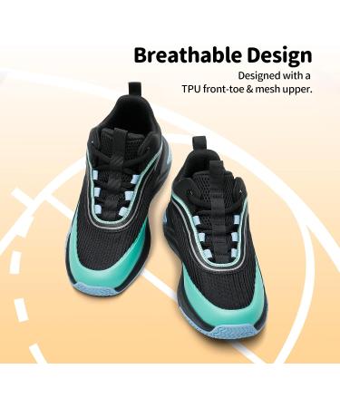 DREAM PAIRS Kids Basketball Shoes | Breathable Sports Sneakers - Black/Green - Size 1 Little Kid - Buy Online on SooperMarket.com